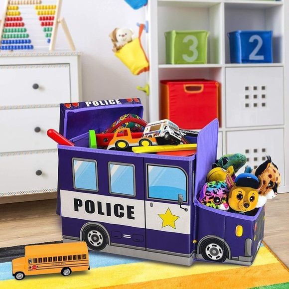 Portable Foldable Storage Box, Organizer, Stool, Car Model, Bus Shape School Bus - Picture 10 of 16